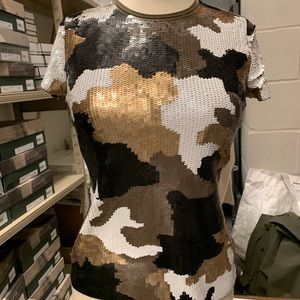 MICHAEL Michael Kors camo sequined t-shirt